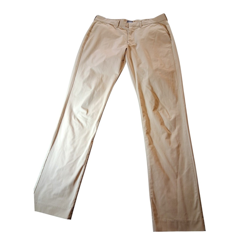 J.Crew Thompson Flex Tapered Pants Mens 32x34 Khaki Tan AD934 Performance Chino